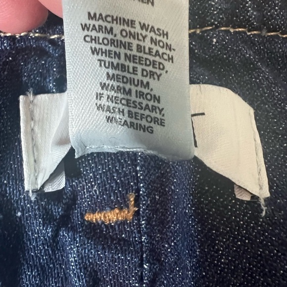 LOFT Dark Denim Jeans Shorts Cotton Linen Blend Tie Waist Size 16 NWOT‎ - Picture 11 of 14